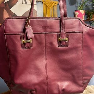 Burgundy Coach Tote Bag